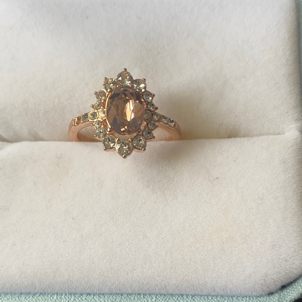Elegant Rose Gold Gemstone Ring